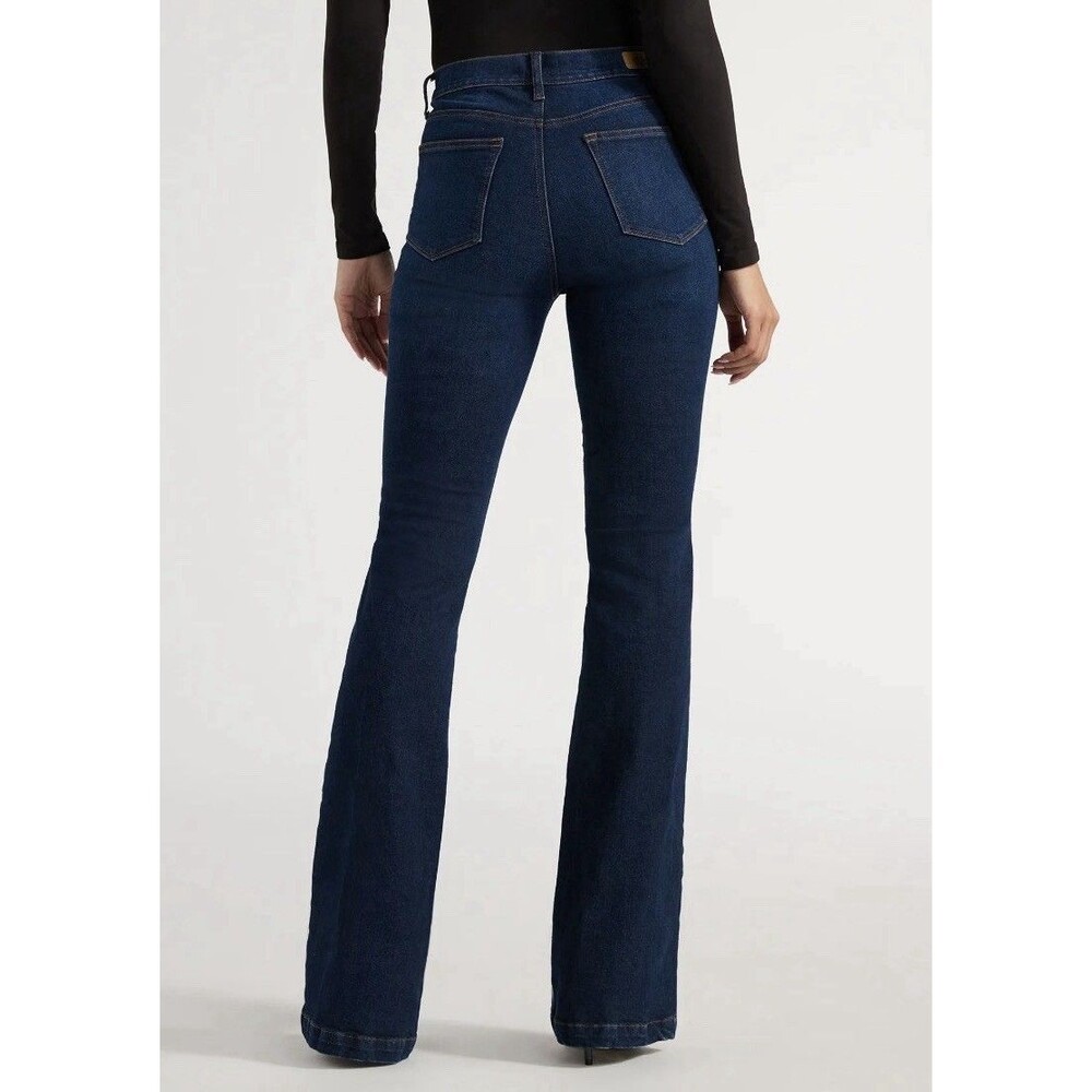 Sofia Jeans by Sofia Vergara High Rise Flare Dark Wash Blue Denim Jeans Size 14 - Picture 4 of 12